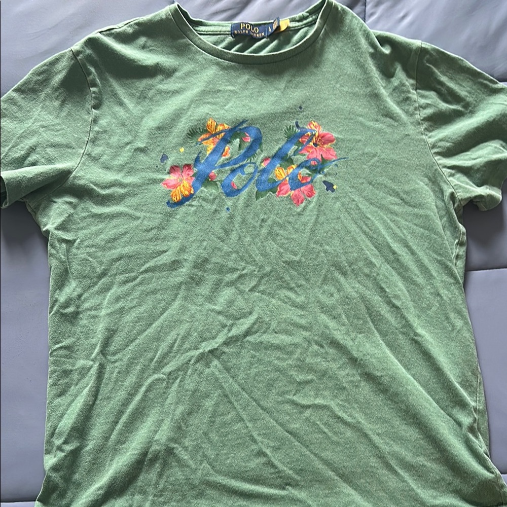 Polo Green Floral Graphic T-Shirt